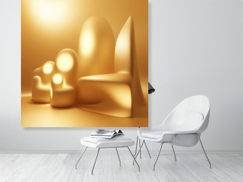 Golden Lumina - Luminous Haven by Lucas Vale – Giclée Print, a striking artwork designed to elevate any modern interior.