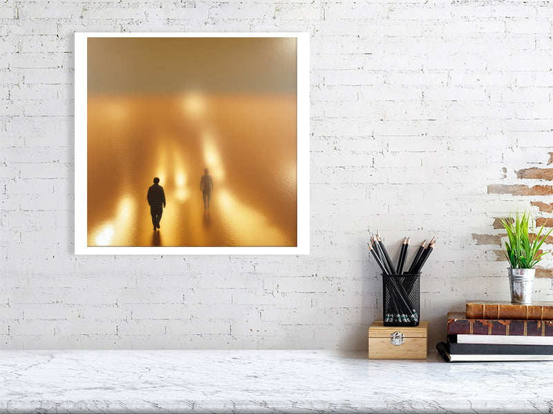 Golden Lumina - Wandering Light by Lucas Vale – Giclée Print, a striking artwork designed to elevate any modern interior.