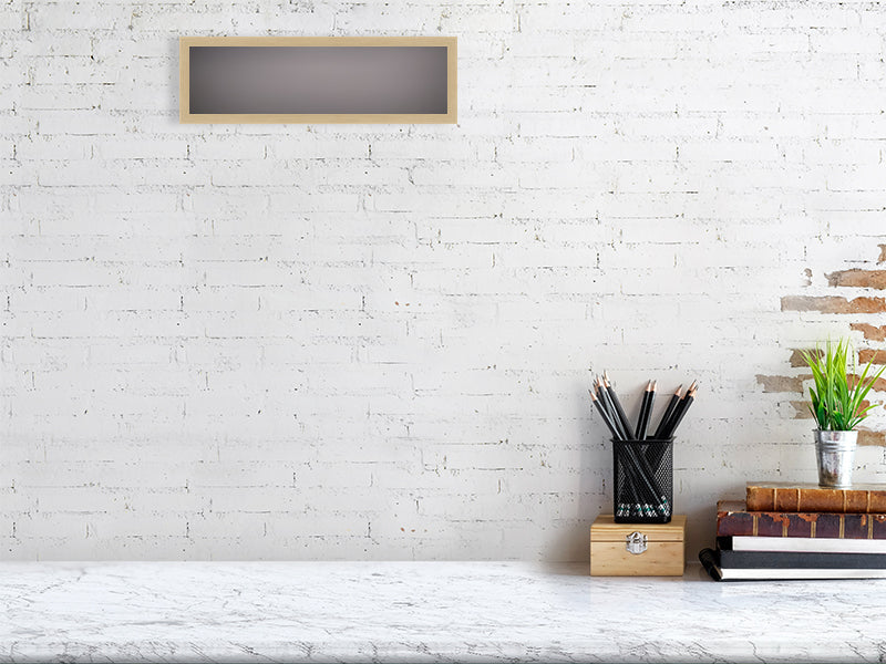 Ethereal Horizons - Pt 1 - Island Of Solitude by Lucas Vale – Giclée Print, 150cm x 150cm, 59.1in x 59.1in, Print Only, placed above a sleek desk in a modern workspace