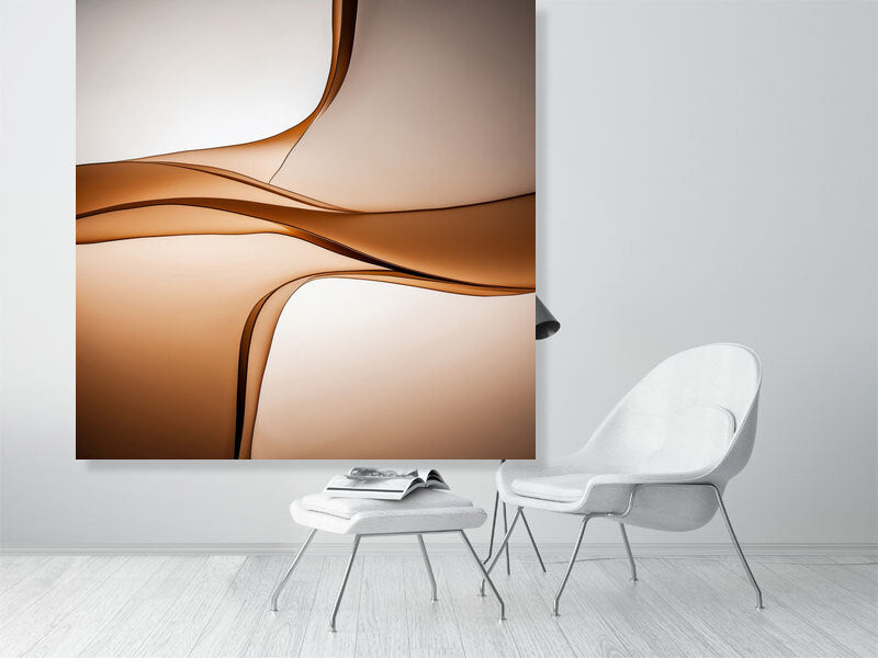 Golden Lumina - Sepia Flow by Lucas Vale – Giclée Print, a striking artwork designed to elevate any modern interior.