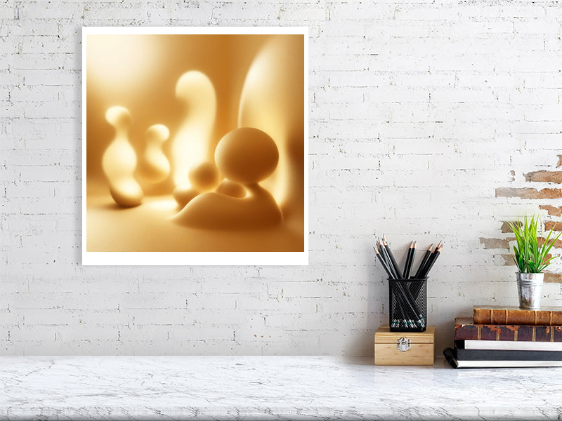 Golden Lumina - Golden Echoes by Lucas Vale – Giclée Print, a striking artwork designed to elevate any modern interior.