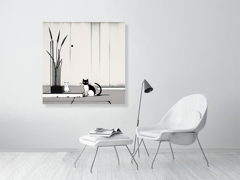 The Tale Of A Cat - Pt 1 - Companions In Stillness by Elena Selene – Giclée Print, a striking artwork designed to elevate any modern interior.