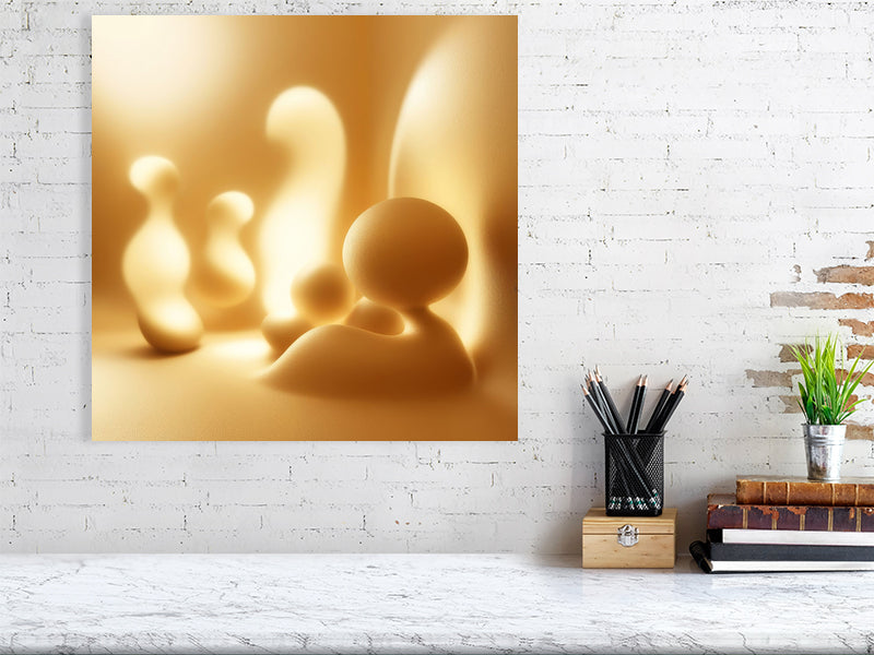 Golden Lumina - Golden Echoes by Lucas Vale – Giclée Print, a striking artwork designed to elevate any modern interior.