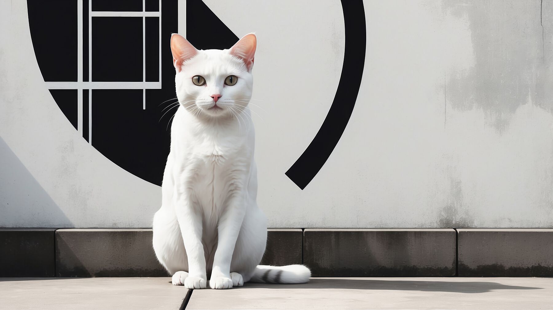 The Tale Of A Cat - Pt 1 - Gaze Of Simplicity by Elena Selene – Giclée Print, 42cm x 59cm, 16.5in x 23.4in, Print Only, placed above a sleek desk in a modern workspace