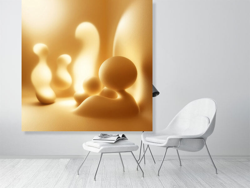 Golden Lumina - Golden Echoes by Lucas Vale – Giclée Print, a striking artwork designed to elevate any modern interior.