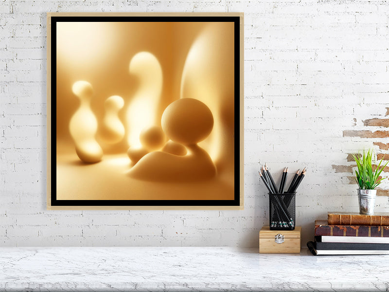 Golden Lumina - Golden Echoes by Lucas Vale – Giclée Print, a striking artwork designed to elevate any modern interior.