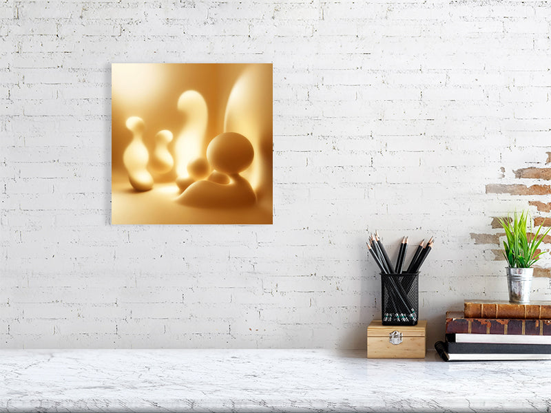 Golden Lumina - Golden Echoes by Lucas Vale – Giclée Print, a striking artwork designed to elevate any modern interior.